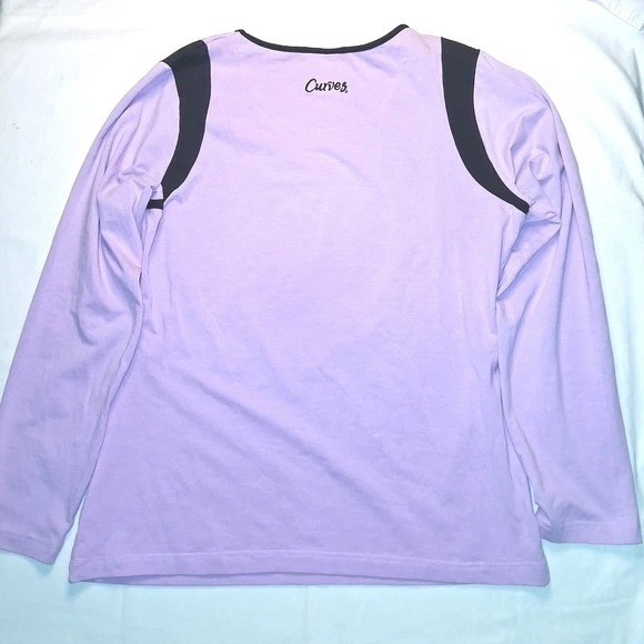 Roupa esportiva feminina Curves Inspire manga longa preta lavanda M - Imagem 2 de 4