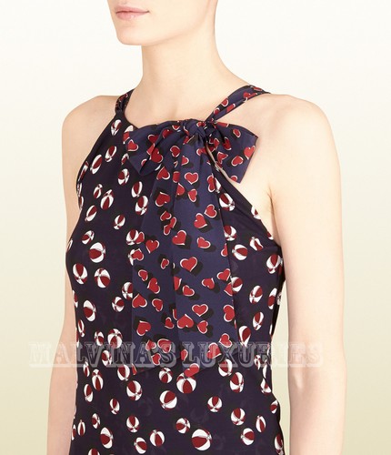 GUCCI TOP BLOUSE BEACH BALL PRINT JERSEY HEARTBEAT BOW $1,250 sz M Medium - Picture 4 of 10