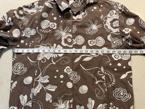 Vintage Fresh Produce Printed Full Zip Cotton Jacket Pockets Large Brown & White - Picture 5 of 7