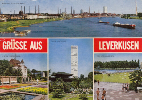Stara pocztówka - Pozdrowienia z Leverkusen - Zdjęcie 1 z 1