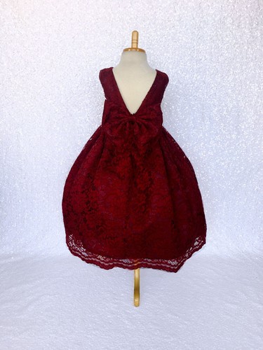 French Lace Floral Multi Color V-Back Junior Infant Dress Wedding Birthday Party - Picture 17 of 66