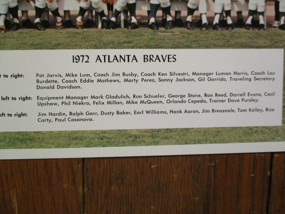 1972 Atlanta Braves Team Photo W Hank Aaron Phil Neikro 8 by