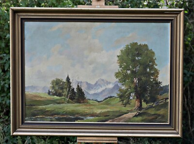 Erich Otto (1906 IN Leipzig;   1990) Summer Landscape, Large Oil Painting