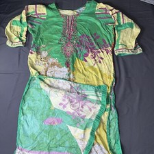 Floral Shirt Dress 3/4 Sleeve Pakistani shalwar kameez shaffoon dubatta S-M