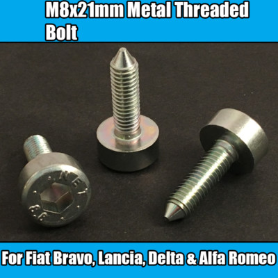 10x Bolts For Fiat Bravo Lancia Delta Alfa Romeo Silver Metal Bumper M8 x 21mm
