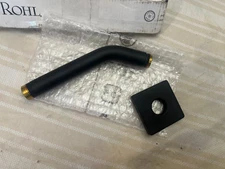 Rohl 1442/6MB 6-13/16" Reach Wall Mount Shower Arm w/Flange, Matte Black