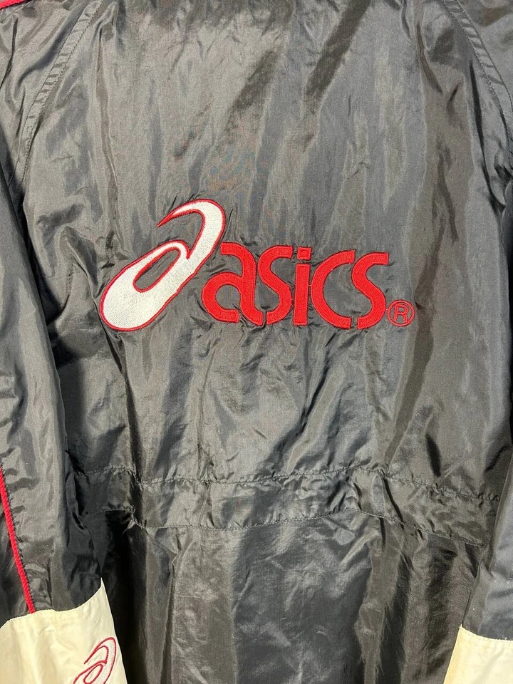 Asics Vintage Jacket With Zipped Hood Multicolor Nylon Mens Size M/Medium - Image 3 of 4