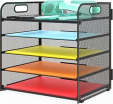 Letter Tray Paper Organizer 5-Tier Desk 5-tier Organizer,black
