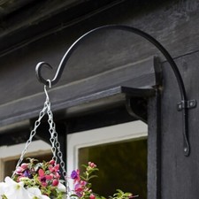 Hanging Flower Basket Bracket 16'' Garden Hook Outdoor Metal Large Plant Hanger