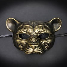 Leopard Animal Masquerade Mask, Men's Masquerade Mask, Gold Ball Mask