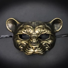 Leopard Animal Masquerade Mask, Men's Masquerade Mask, Gold Ball Mask