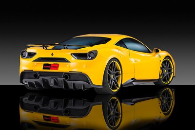 Ferrari 488 GTB Car Wall Art Giclee Canvas Print Photo (#390)