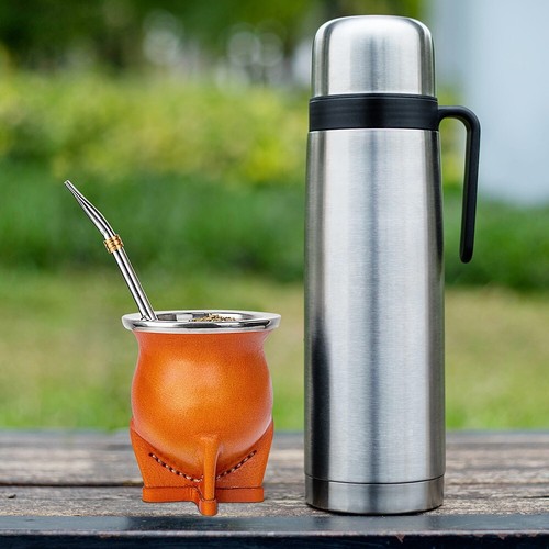 Keramikeinsatz Yerba Mate Tasse Argentina Kürbis mit Mate Bombilla Strohhalm Set - Bild 30 von 31
