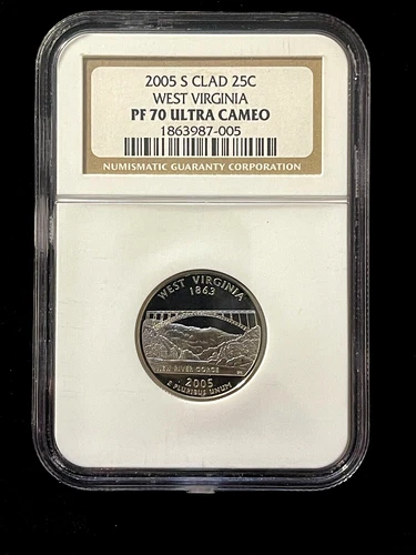 2005 S Clad Proof West Virginia State Quarter NGC PF70 Ultra Cameo-(12D)