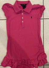 Ralph Lauren Girl s Bright Pink Ruched Pique Polo Dress Size 6