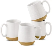 Coffee Mug Set of 4, 15 oz Ceramic Coffee Mugs with Comfort Handles