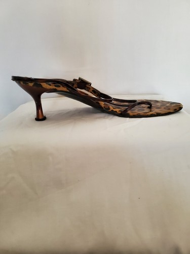 ✨️STUART WEITZMAN✨️ Brown Animal Print 2 Inch Heel Sandal Slide Wm's Sz. 9.5 🐆 - Picture 9 of 17
