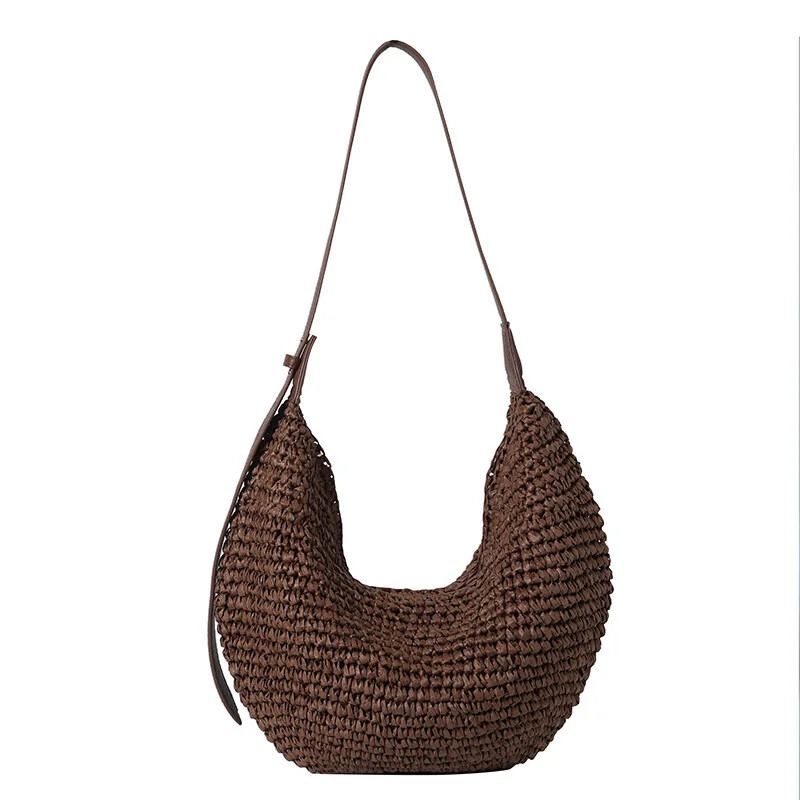 Grass Woven Shoulder Bag Crossbody Bag Large Capacity Underarm Handbag