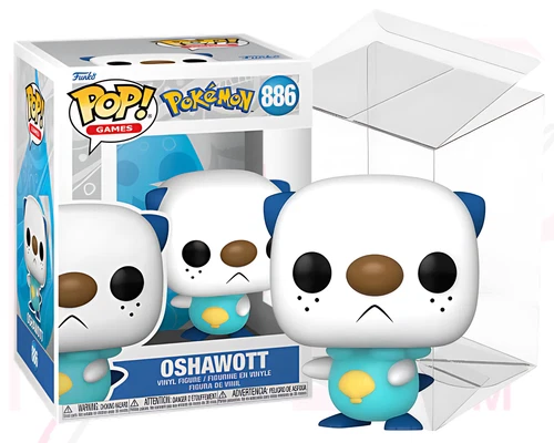 POKEMON FUNKO POP GAMES 886 Oshawott Vinyl Figure with Clear PVC Protector