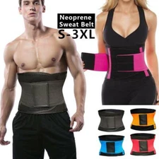 US Men Women Waist Trainer Belt Fat Burner Sweat Thermo Wrap Body Shaper Girdle
