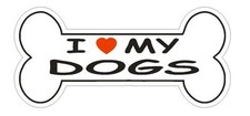 Love My Dogs Bumper Sticker or Helmet Sticker D2391 Dog Bone Pet Lover