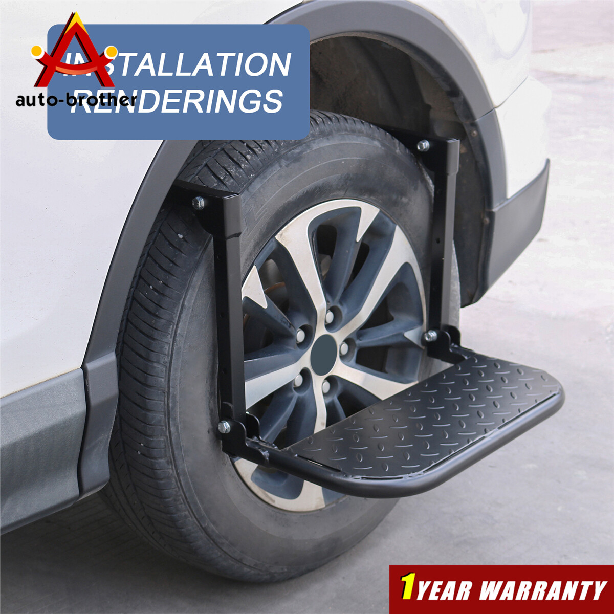 Tire Steps Adjustable Tire Mounted Auto Step 300 lbs Max for Pickup