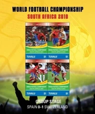 Tuvalu 2010 - World Cup Football - Sheet of 4 Stamps - Scott #1143 - MNH