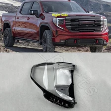 Right Side Headlight Clear Lens Cover + Lens Cap For GMC Sierra 2022-2024