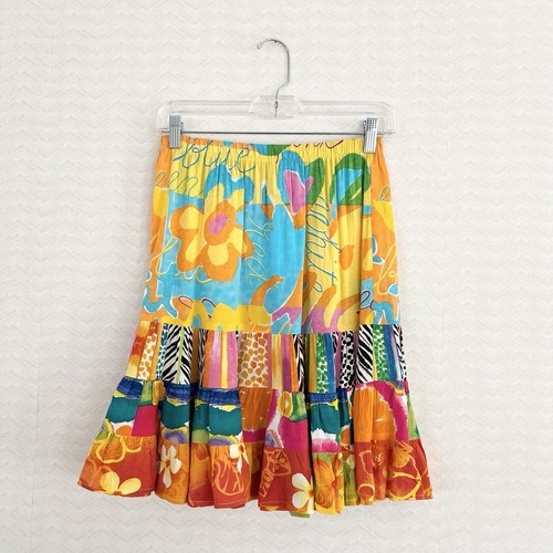 Jams World 2000s Hattie Falda Elegante Estampado Falda en Niveles Para Mujer’s Pequeño Trópico - Imagen 5 de 5