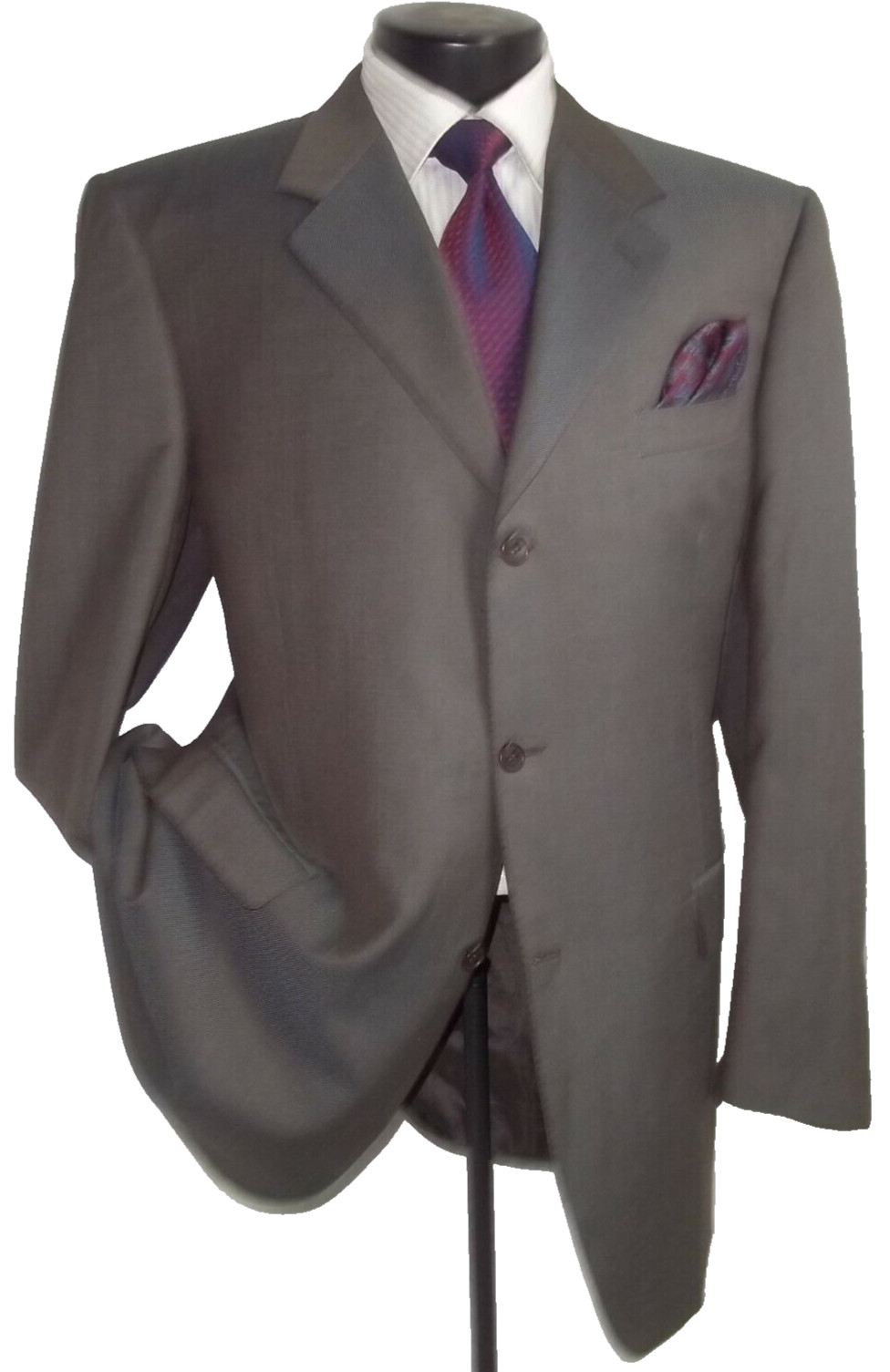 # Canali Solid Taupe 3 Buttons Wool Jacket, Coat … - image 2
