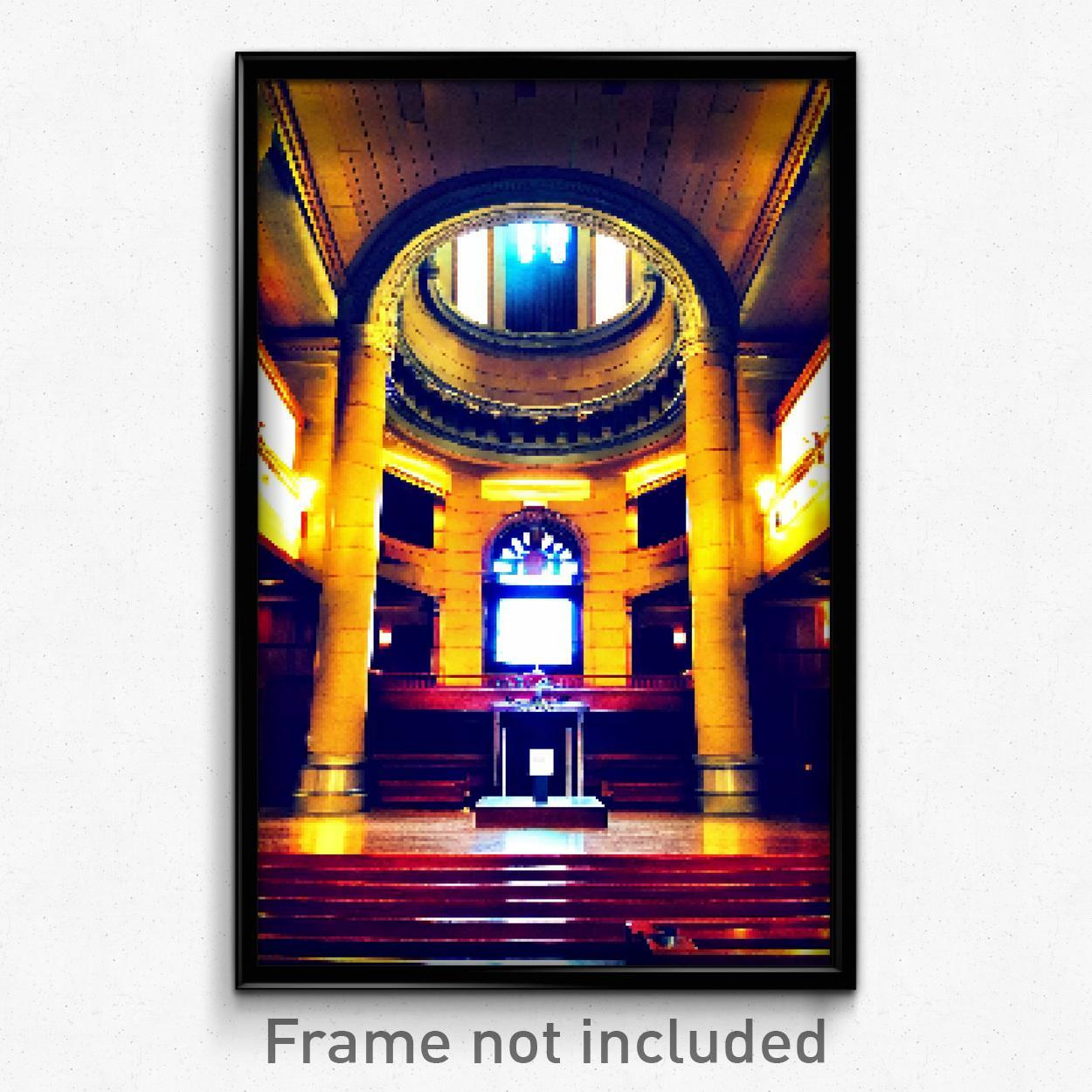 Pixel Art Poster - Uncommon Courthouse (8 Bit Psychedelic Video Game Print)
