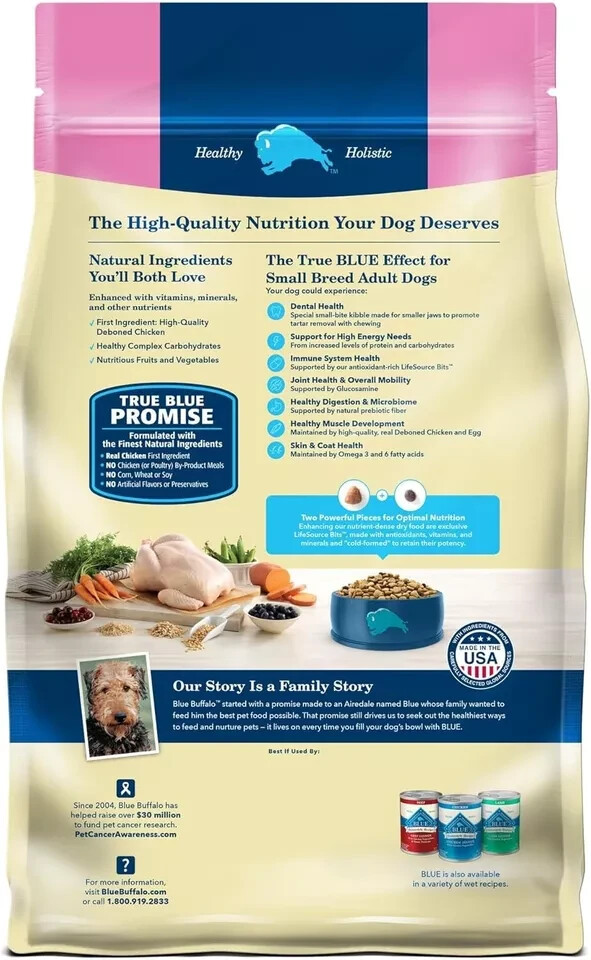 Blue Buffalo Life Protection Formula Adult Small Breed Dry Dog Food, Supports Hi