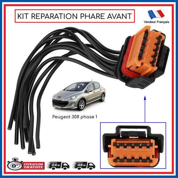 Stecker Strahl Verdrahtung Scheinwerfer/Optik FüR Peugeot 308 Phase 1 2.0 HDI-image