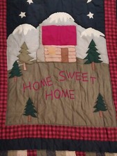 Handmade Home Sweet Home Baby Blanket Quilt 46"x55"