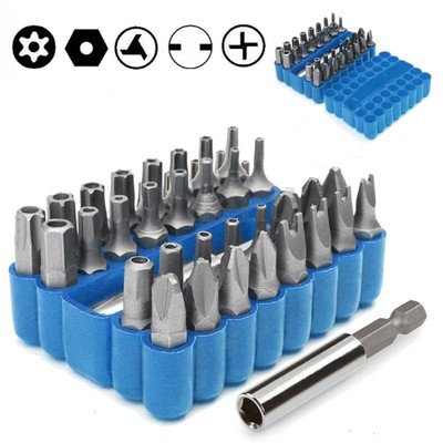 Security Bit 33Pcs Set Tamper Proof Torx Spanner Screwdriver Star Holder Rod