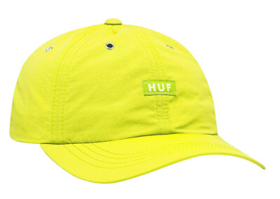 Huf Worldwide 6 Panel Cap Dad Hat Dwr Fuck It Curved Visor Hot Lime