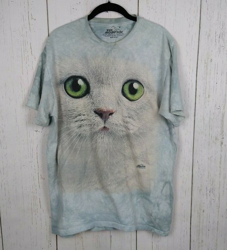 The Mountain Blue Tie-Dye Cat Face Tee 