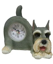 Schnauzer Wagging Tails Dog Clock - 6"W x 5"H
