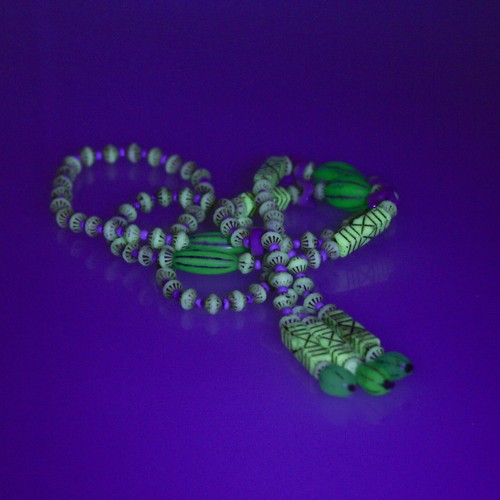 Antique Art Deco Neiger Bros. Czech Glass Egyptian Revival Necklace - Picture 7 of 7