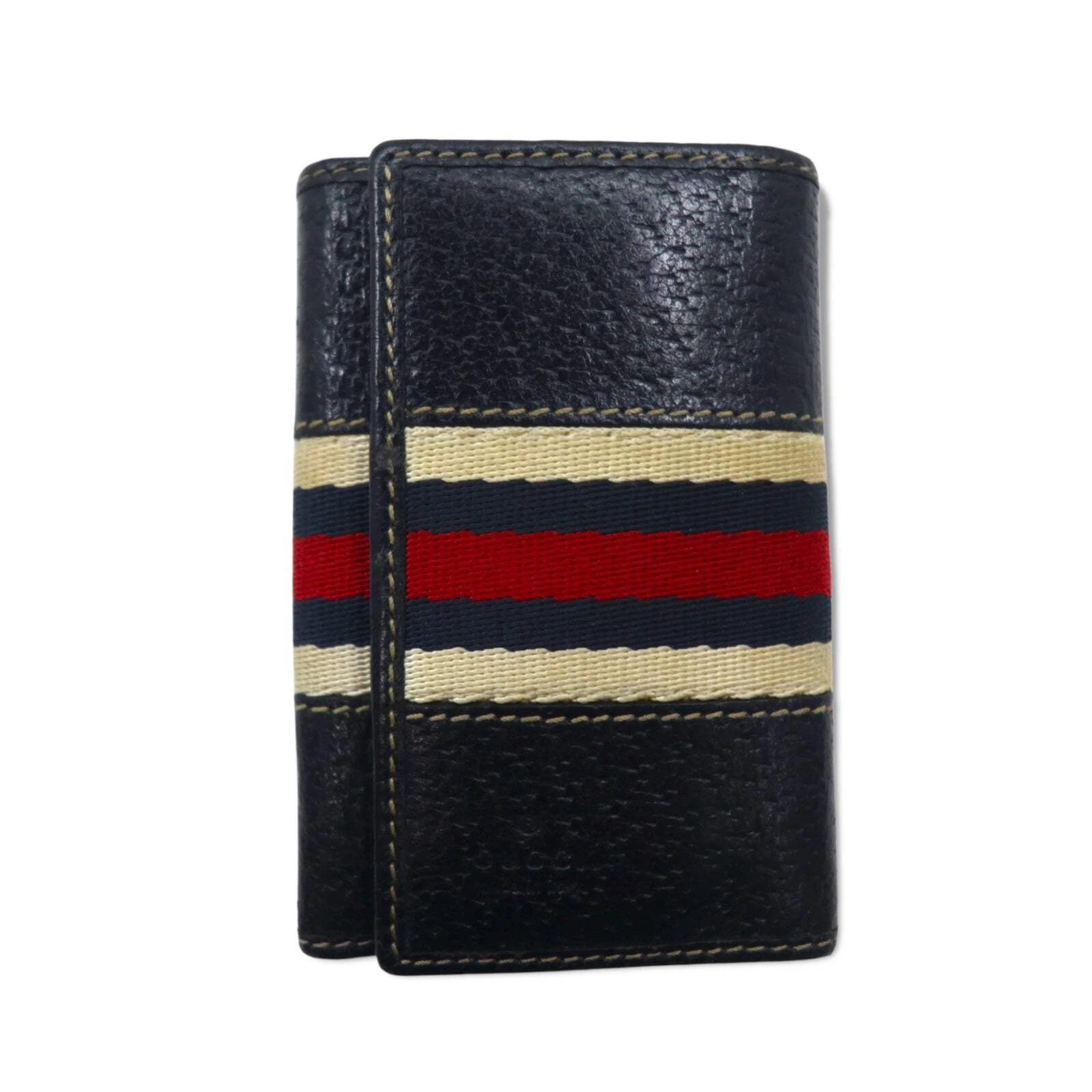 Étui à clés 6 rangées GUCCI Italy Made Sherry Line cuir marine 154265 0959