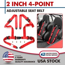 1 X Universal Red 4 Point Ez Release Buckle Racing Seat Belt Harness Adjustable 1 X Universal Red 4 Point Ez Release Buckle Racing Seat Belt Harness Adjustable