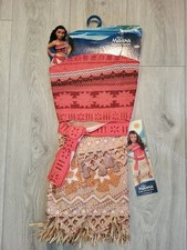NWT Disney MOANA Adventure Outfit Play Costume Fits Size 4-6X Hawaiian Halloween
