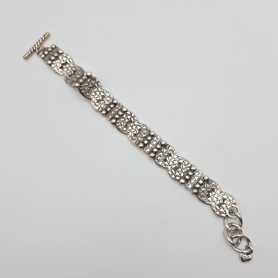 Brazalete de eslabones corazones entrelazados Brighton placa de plata de 2 tonos 7,5" ¡ENVÍO GRATUITO DE $!! Foto 4 de 4