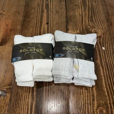GoldToe Men's 6-12.5 Athletic Crew Socks 6-Pack Cushion Cotton Pair Grey/White