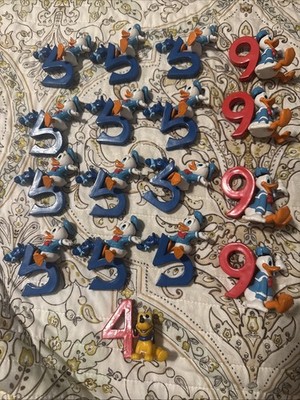 Vintage Donald Duck Number Cake Toppers. Lot of 16  Donald Duck & One Pluto #4