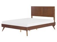 Bett Dunkelbraun Holzoptik Mit Kopfteil Lattenrost 160X200 Cm Klassisch Istres