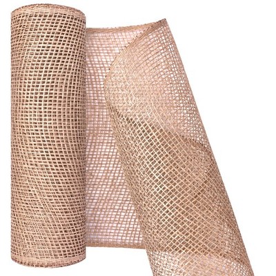 10 Inch x 15 Ft Flaxen Imitation Natural Burlap Deco Mesh Ribbon Wreath Craft