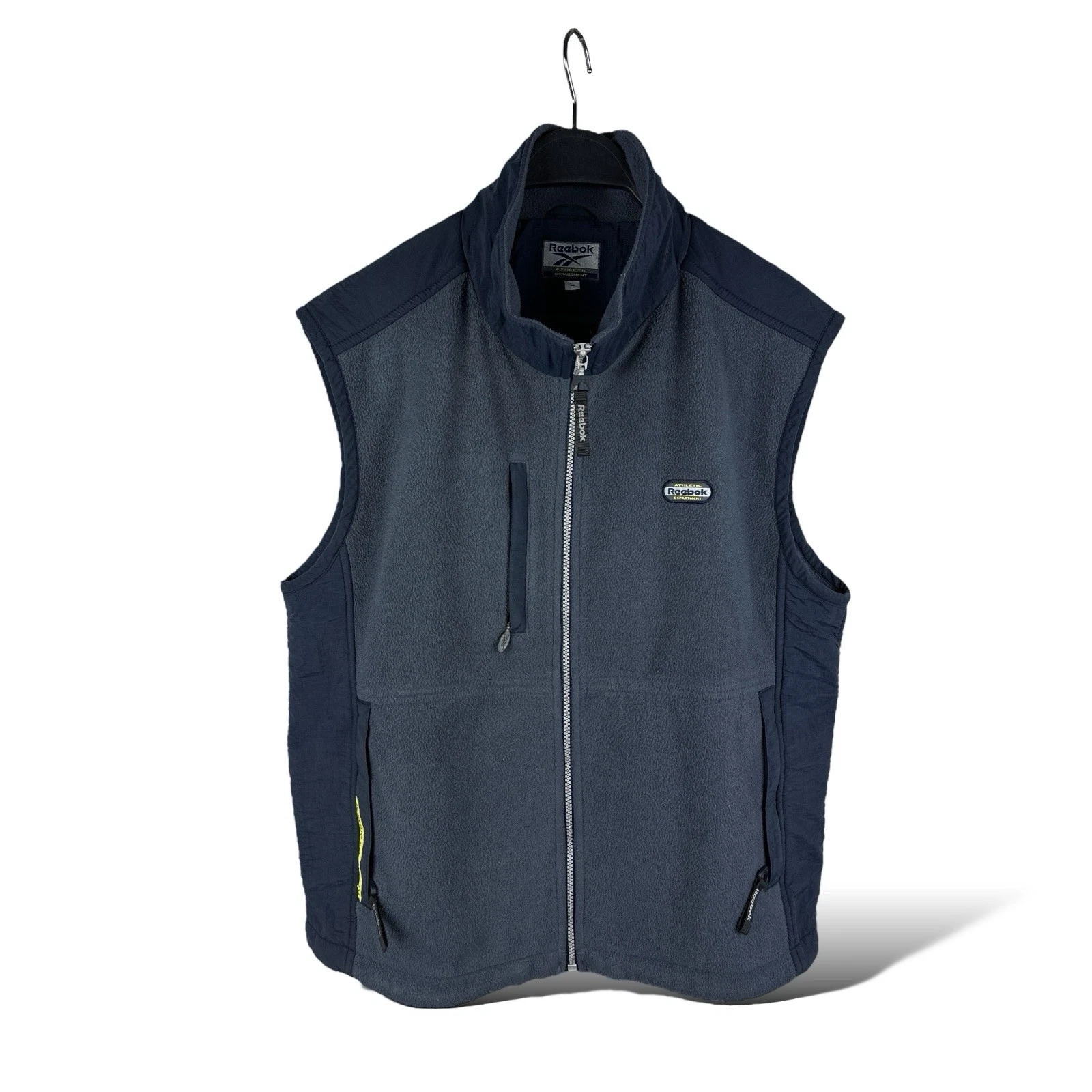Vintage Y2K Reebok Athletic Department Fleece/Nylon Vest Gilet Full Zip Men’s L