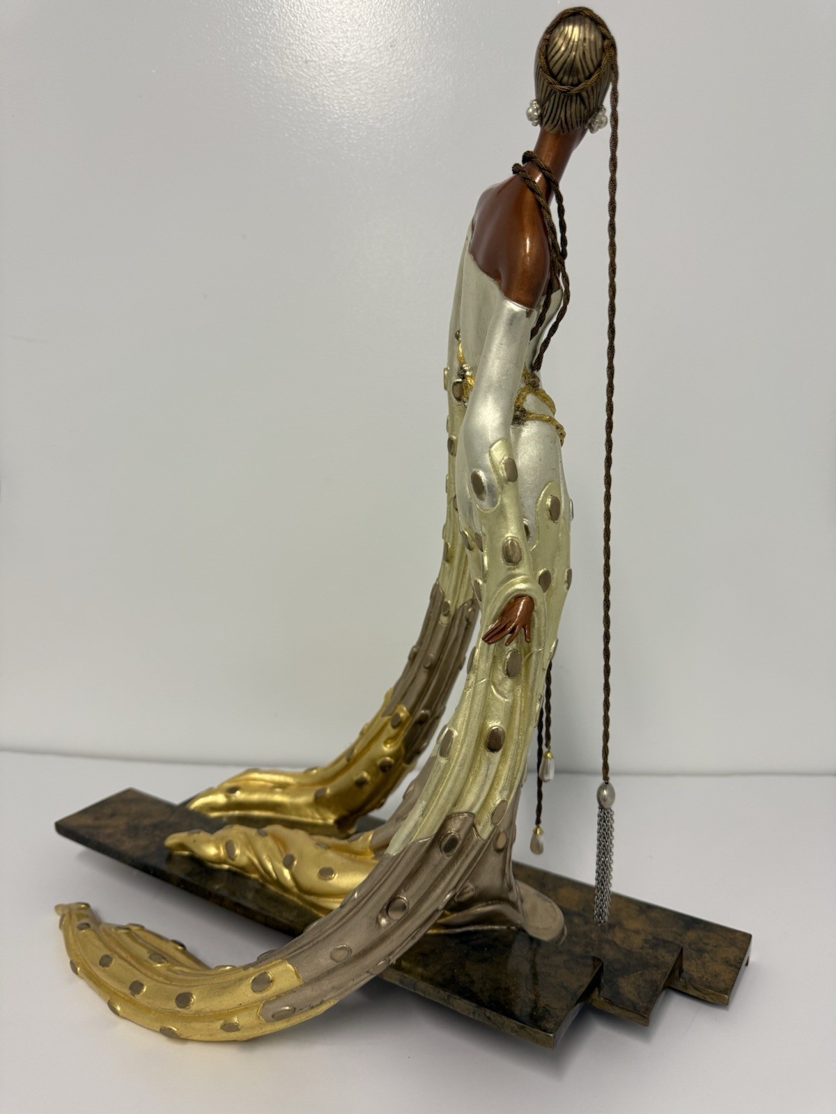 Erte (Romain de Tirtoff) Cold Painted Bronze Sculpture "Melisande" 1990 AP 31/37