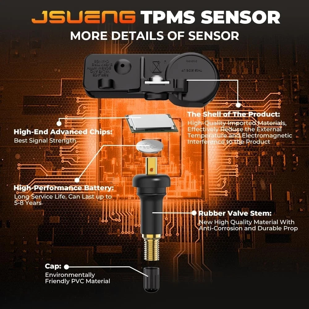 Set of 4 Tire Pressure Monitoring System Sensor Compatible for Various Mode